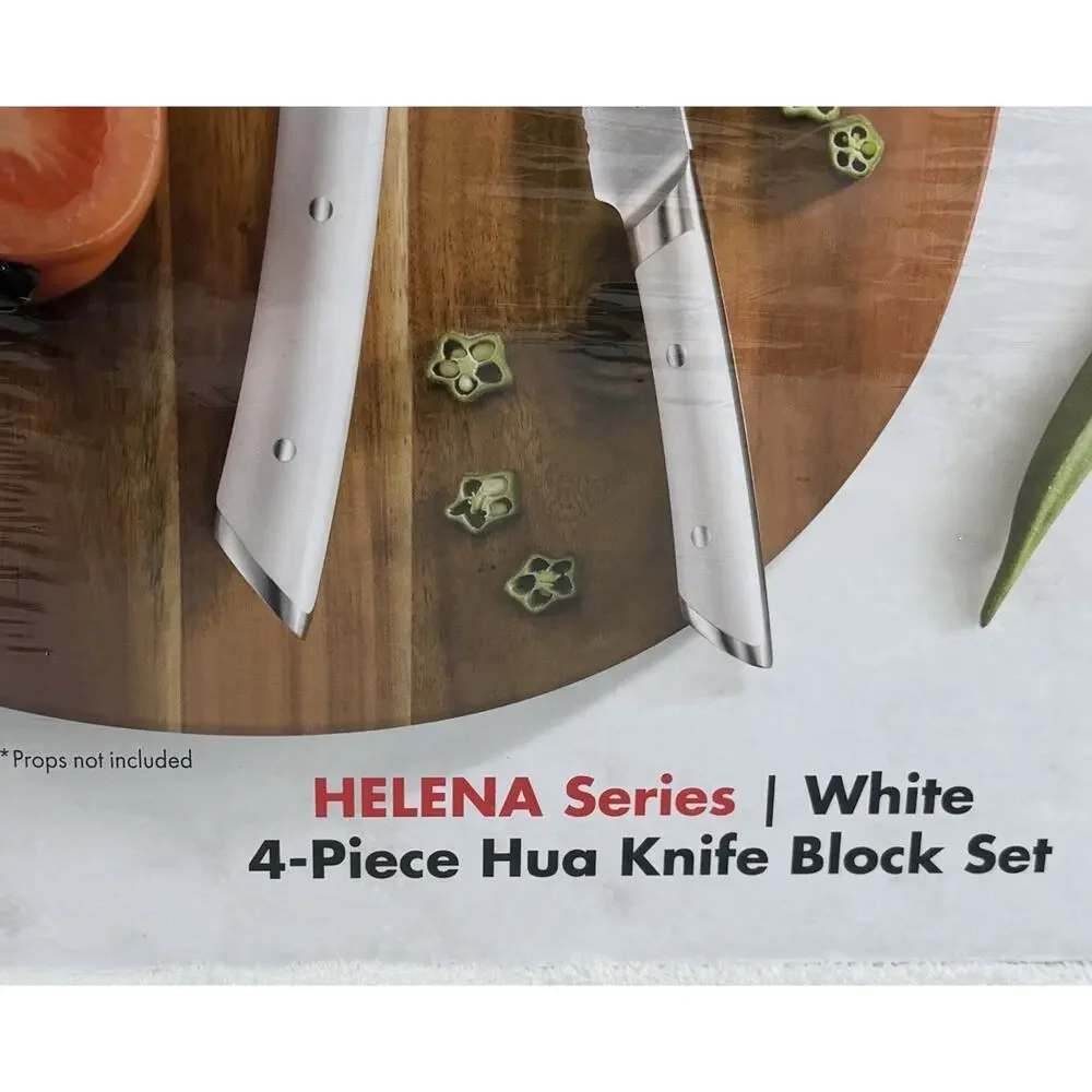 Brand New! Cangshan Helena Series 4-PC Hua Knife Block Set